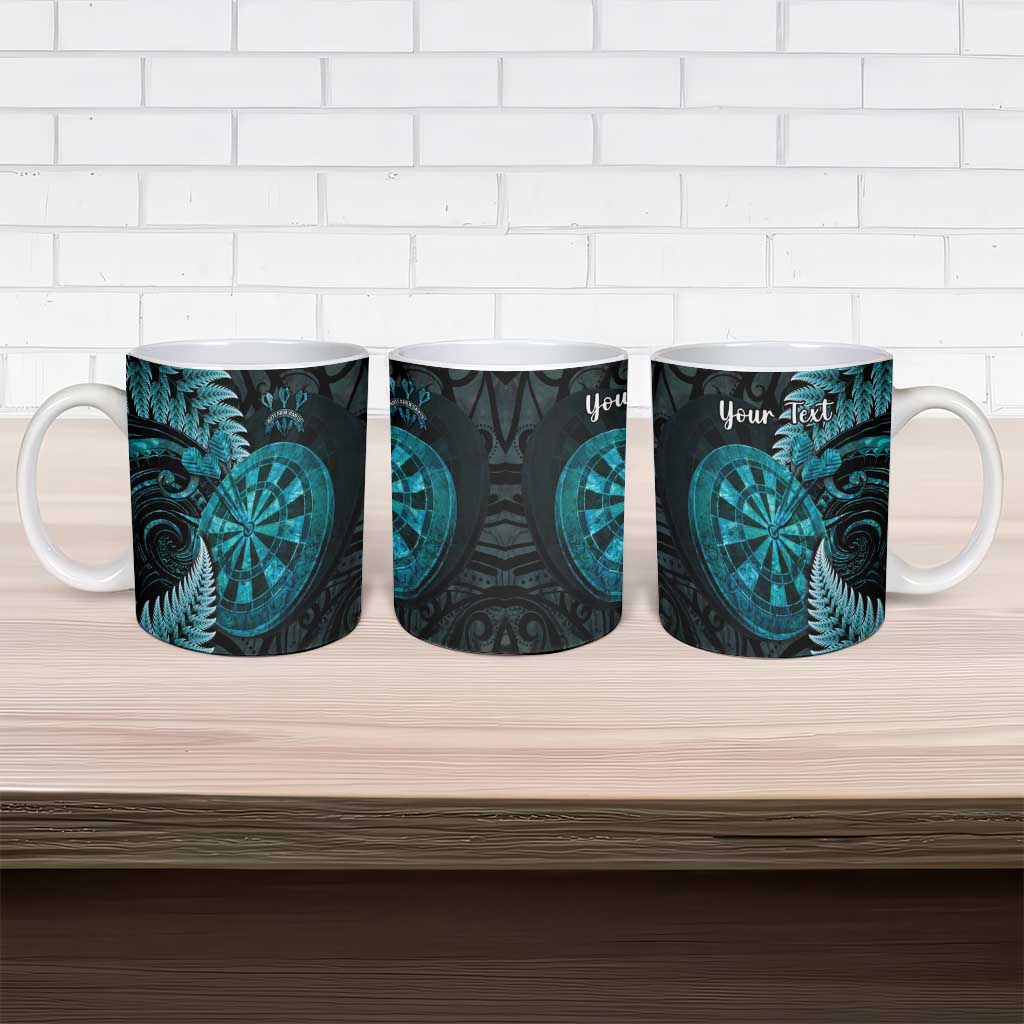 Personalised New Zealand Darts Ceramic Mug Happiness Is A Tight Threesome Maori Paua Shell - Polynesian Pride