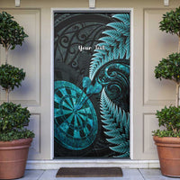 Personalised New Zealand Darts Door Cover Happiness Is A Tight Threesome Maori Paua Shell - Polynesian Pride