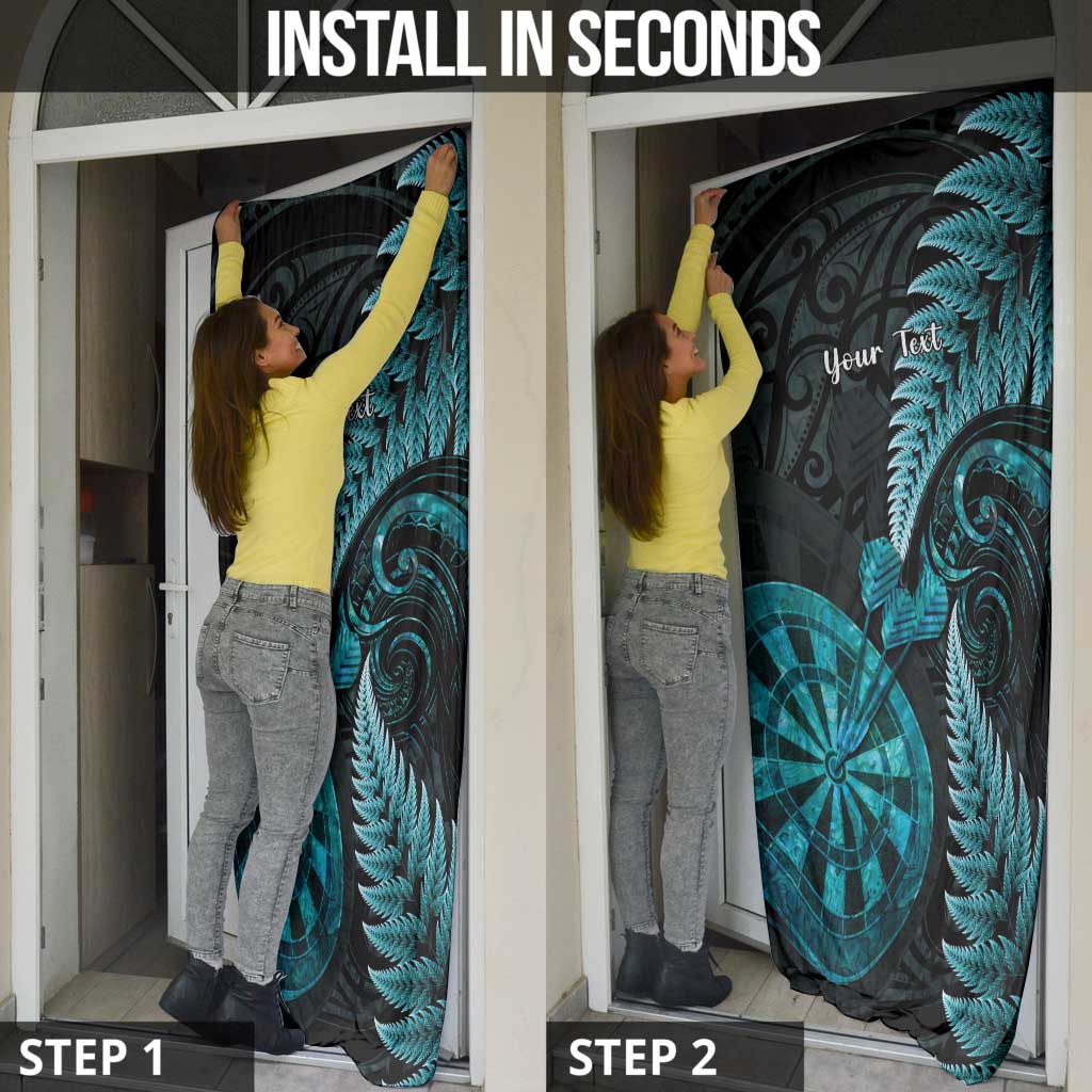 Personalised New Zealand Darts Door Cover Happiness Is A Tight Threesome Maori Paua Shell - Polynesian Pride