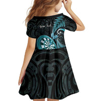 Personalised New Zealand Darts Family Matching Long Sleeve Bodycon Dress and Hawaiian Shirt Happiness Is A Tight Threesome Maori Paua Shell