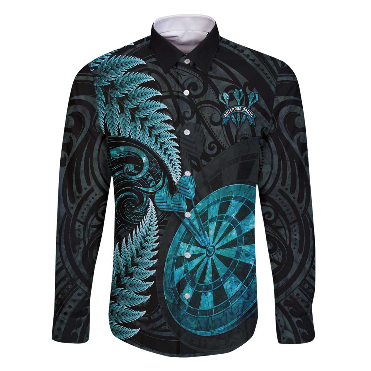 Personalised New Zealand Darts Family Matching Off The Shoulder Long Sleeve Dress and Hawaiian Shirt Happiness Is A Tight Threesome Maori Paua Shell