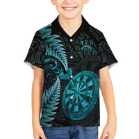 Personalised New Zealand Darts Family Matching Puletasi and Hawaiian Shirt Happiness Is A Tight Threesome Maori Paua Shell