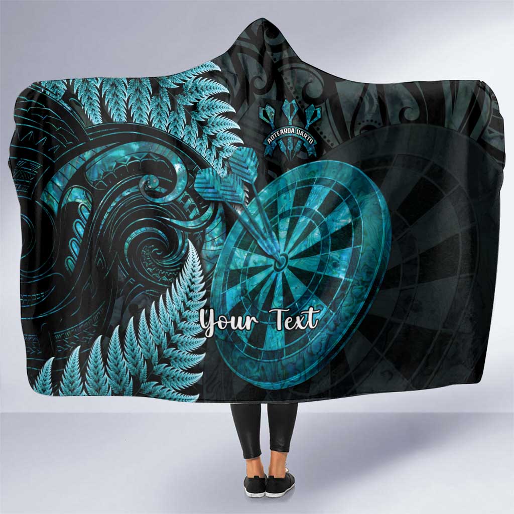 Personalised New Zealand Darts Hooded Blanket Happiness Is A Tight Threesome Maori Paua Shell