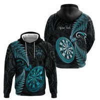 Personalised New Zealand Darts Hoodie Happiness Is A Tight Threesome Maori Paua Shell
