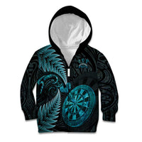 Personalised New Zealand Darts Kid Hoodie Happiness Is A Tight Threesome Maori Paua Shell