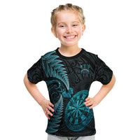 Personalised New Zealand Darts Kid T Shirt Happiness Is A Tight Threesome Maori Paua Shell