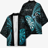 Personalised New Zealand Darts Kimono Happiness Is A Tight Threesome Maori Paua Shell - Polynesian Pride