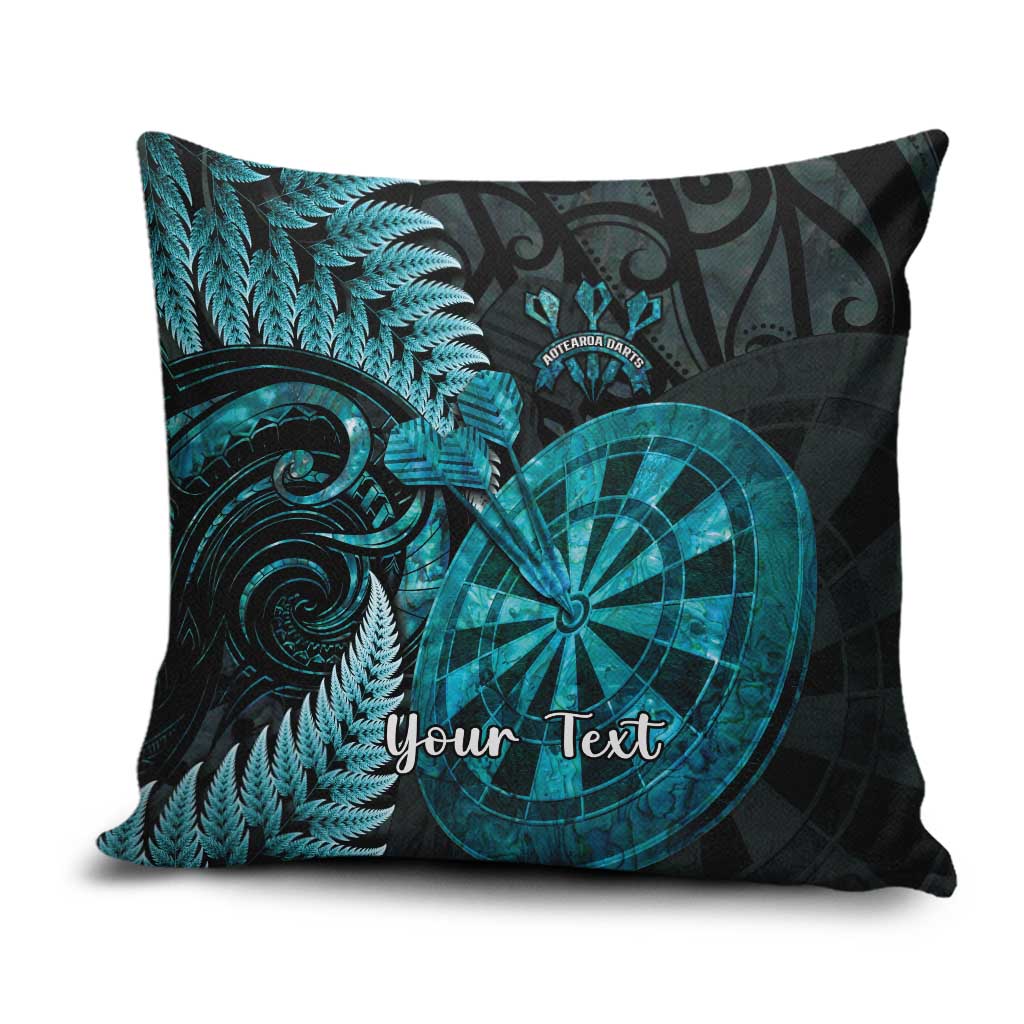 Personalised New Zealand Darts Pillow Cover Happiness Is A Tight Threesome Maori Paua Shell - Polynesian Pride