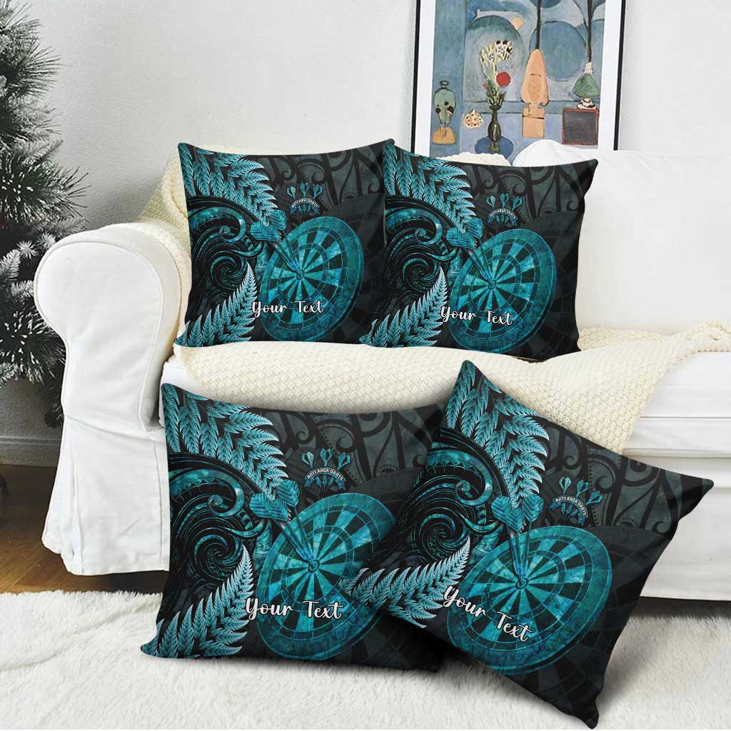 Personalised New Zealand Darts Pillow Cover Happiness Is A Tight Threesome Maori Paua Shell - Polynesian Pride