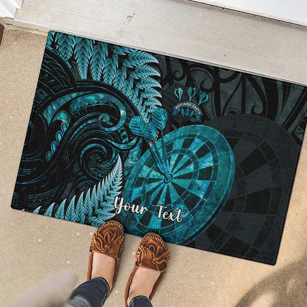 Personalised New Zealand Darts Rubber Doormat Happiness Is A Tight Threesome Maori Paua Shell