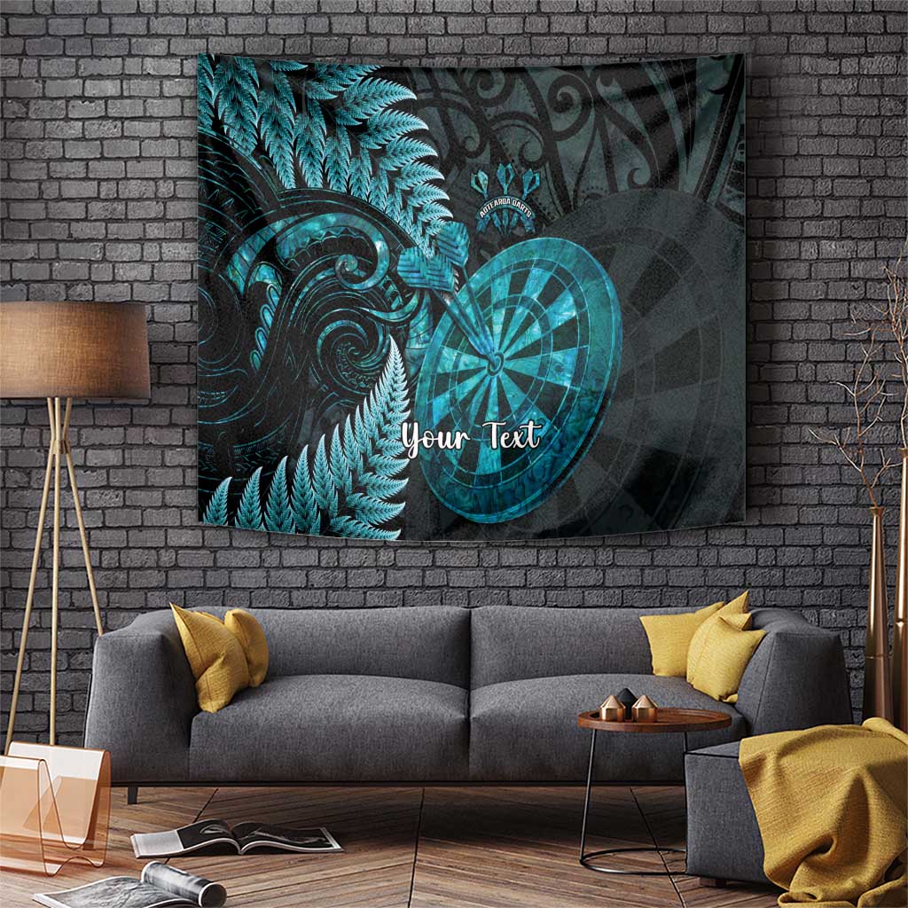 Personalised New Zealand Darts Tapestry Happiness Is A Tight Threesome Maori Paua Shell