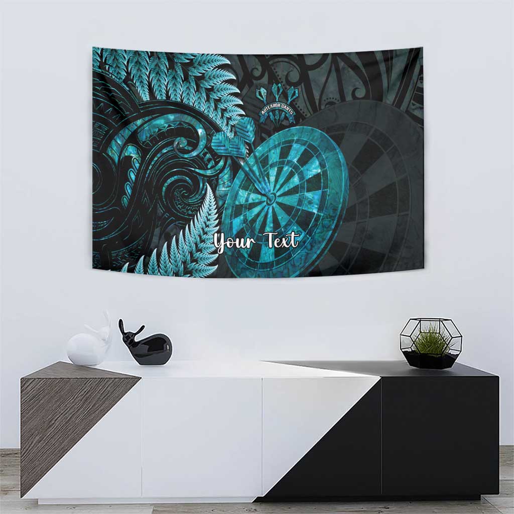 Personalised New Zealand Darts Tapestry Happiness Is A Tight Threesome Maori Paua Shell