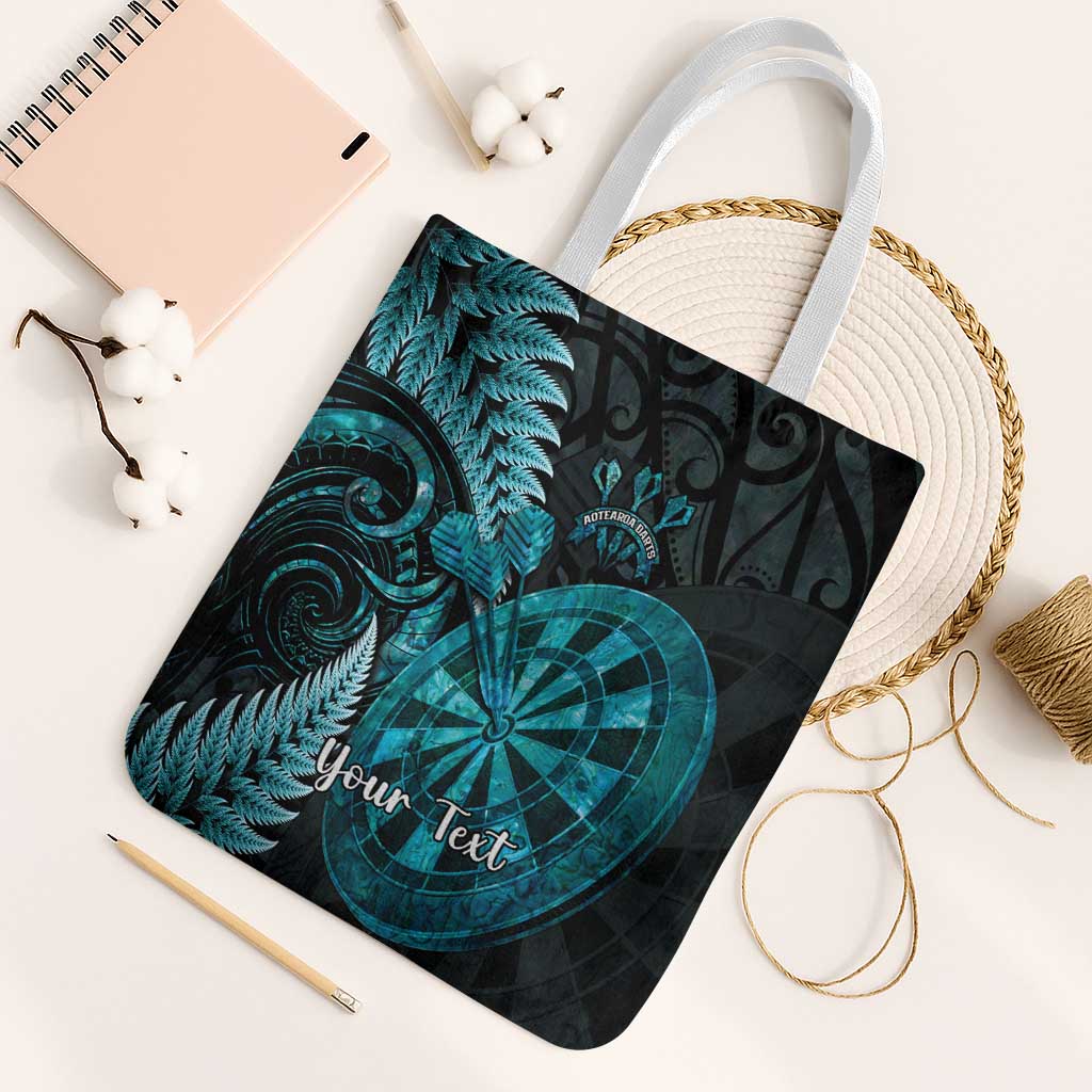 Personalised New Zealand Darts Tote Bag Happiness Is A Tight Threesome Maori Paua Shell - Polynesian Pride