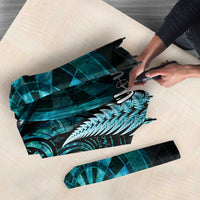 Personalised New Zealand Darts Umbrella Happiness Is A Tight Threesome Maori Paua Shell - Polynesian Pride