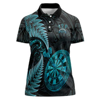 Personalised New Zealand Darts Women Polo Shirt Happiness Is A Tight Threesome Maori Paua Shell