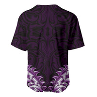 New Zealand Ta Moko Baseball Jersey Aotearoa Maori Chest Tattoo Purple