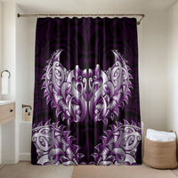 New Zealand Ta Moko Bathroom Set Aotearoa Maori Chest Tattoo Purple