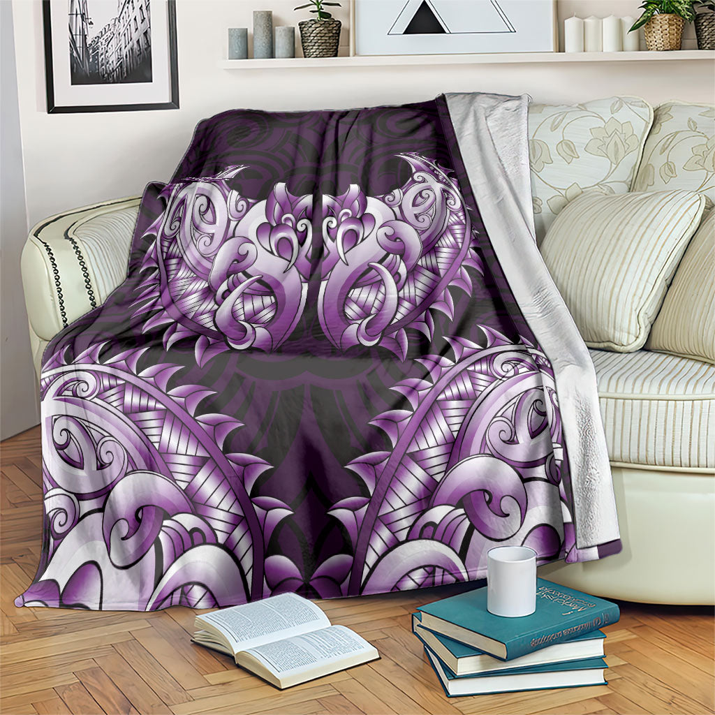 New Zealand Ta Moko Blanket Aotearoa Maori Chest Tattoo Purple