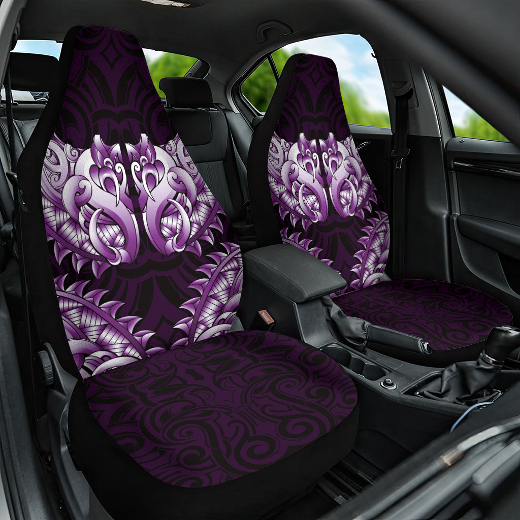 New Zealand Ta Moko Car Seat Cover Aotearoa Maori Chest Tattoo Purple