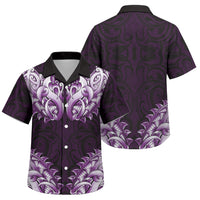 New Zealand Ta Moko Family Matching Mermaid Dress and Hawaiian Shirt Aotearoa Maori Chest Tattoo Purple