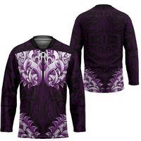New Zealand Ta Moko Hockey Jersey Aotearoa Maori Chest Tattoo Purple