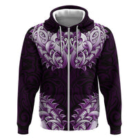 New Zealand Ta Moko Hoodie Aotearoa Maori Chest Tattoo Purple