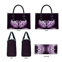 New Zealand Ta Moko Leather Bag Aotearoa Maori Chest Tattoo Purple