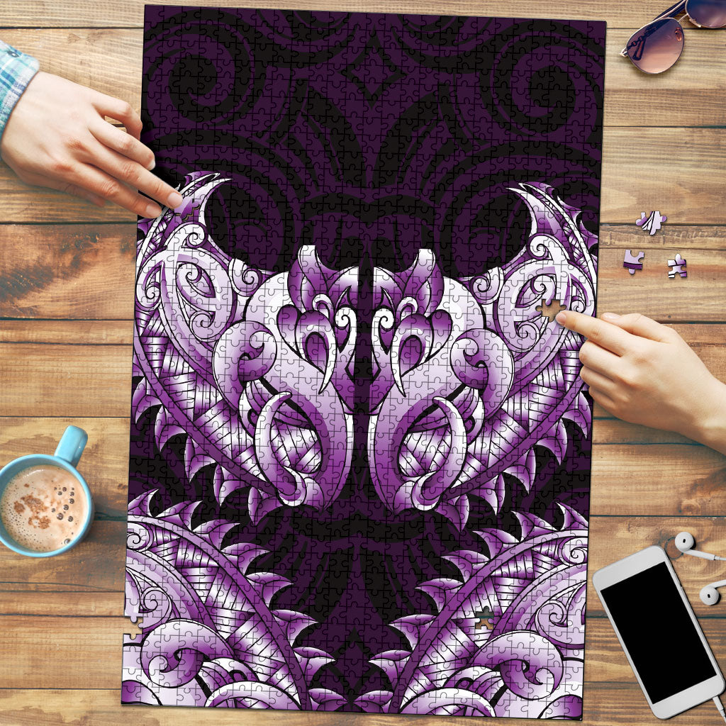 New Zealand Ta Moko Puzzle Aotearoa Maori Chest Tattoo Purple