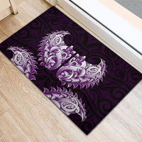 New Zealand Ta Moko Rubber Doormat Aotearoa Maori Chest Tattoo Purple