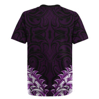 New Zealand Ta Moko Rugby Jersey Aotearoa Maori Chest Tattoo Purple