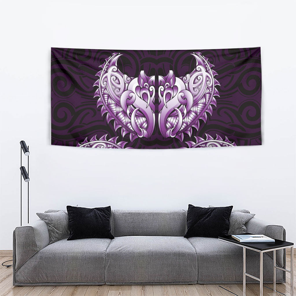 New Zealand Ta Moko Tapestry Aotearoa Maori Chest Tattoo Purple
