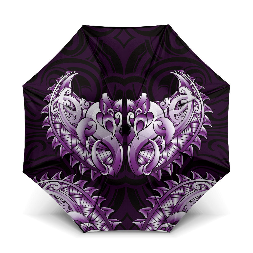 New Zealand Ta Moko Umbrella Aotearoa Maori Chest Tattoo Purple