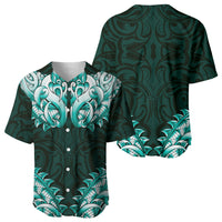 New Zealand Ta Moko Baseball Jersey Aotearoa Maori Chest Tattoo Turquoise