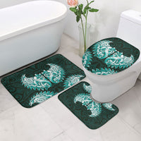 New Zealand Ta Moko Bathroom Set Aotearoa Maori Chest Tattoo Turquoise