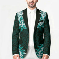 New Zealand Ta Moko Blazer Aotearoa Maori Chest Tattoo Turquoise