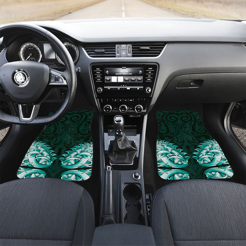 New Zealand Ta Moko Car Mats Aotearoa Maori Chest Tattoo Turquoise