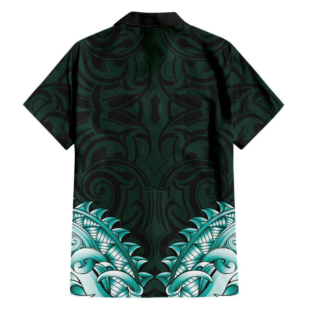 New Zealand Ta Moko Hawaiian Shirt Aotearoa Maori Chest Tattoo Turquoise