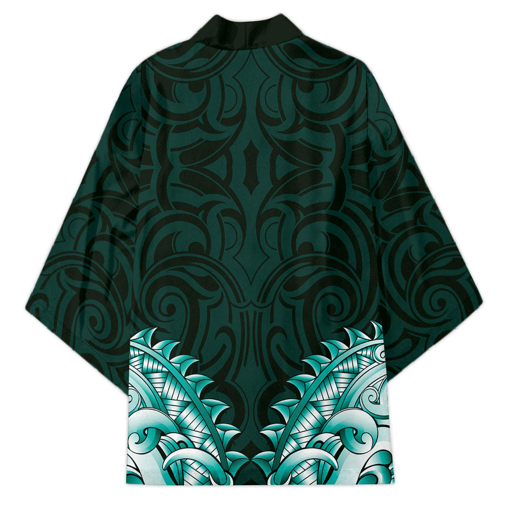 New Zealand Ta Moko Kimono Aotearoa Maori Chest Tattoo Turquoise