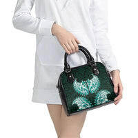 New Zealand Ta Moko Shoulder Handbag Aotearoa Maori Chest Tattoo Turquoise