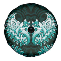 New Zealand Ta Moko Spare Tire Cover Aotearoa Maori Chest Tattoo Turquoise