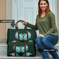 New Zealand Ta Moko Travel Bag Aotearoa Maori Chest Tattoo Turquoise