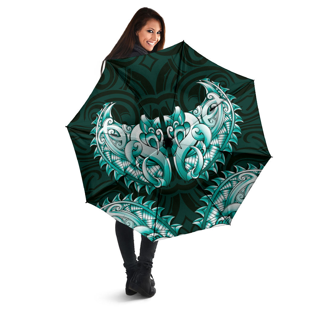 New Zealand Ta Moko Umbrella Aotearoa Maori Chest Tattoo Turquoise
