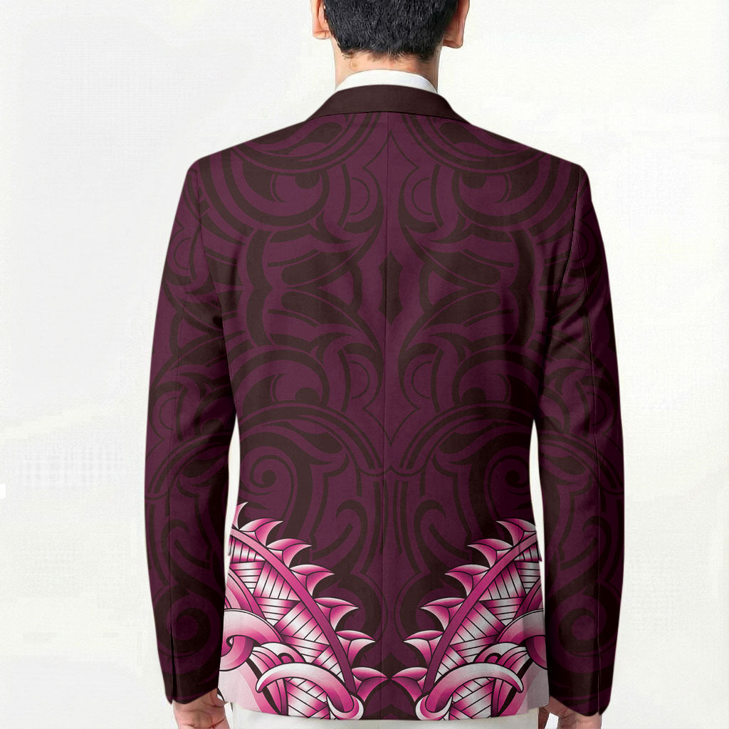 New Zealand Ta Moko Blazer Aotearoa Maori Chest Tattoo Pink