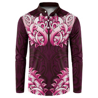 New Zealand Ta Moko Button Sweatshirt Aotearoa Maori Chest Tattoo Pink