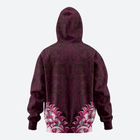 New Zealand Ta Moko Hoodie Aotearoa Maori Chest Tattoo Pink
