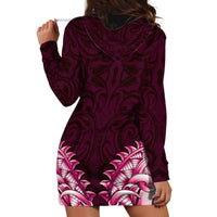 New Zealand Ta Moko Hoodie Dress Aotearoa Maori Chest Tattoo Pink