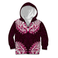 New Zealand Ta Moko Kid Hoodie Aotearoa Maori Chest Tattoo Pink