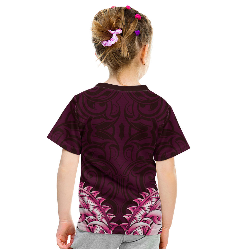 New Zealand Ta Moko Kid T Shirt Aotearoa Maori Chest Tattoo Pink