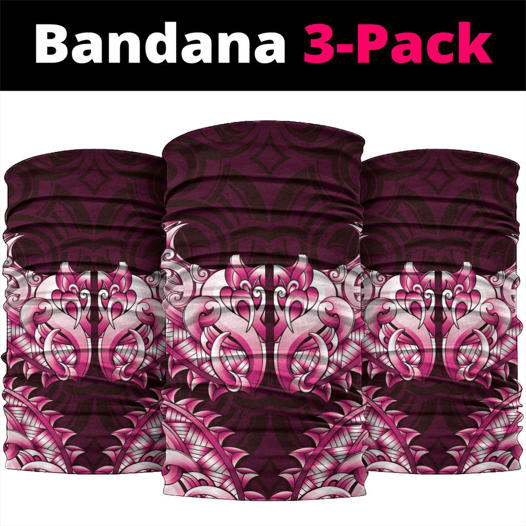 New Zealand Ta Moko Neck Gaiter Aotearoa Maori Chest Tattoo Pink