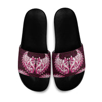 New Zealand Ta Moko Slide Sandals Aotearoa Maori Chest Tattoo Pink